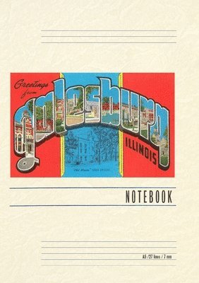 Vintage Lined Notebook Greetings from Galesburg, Illinois 1