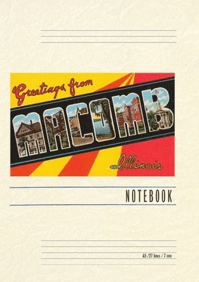 Vintage Lined Notebook Greetings from Macomb, Illinois 1