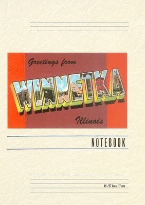 Vintage Lined Notebook Greetings from Winnetka, Illinois 1