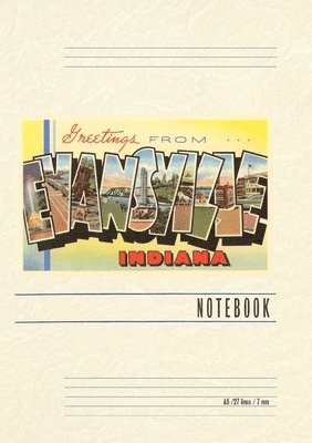 Vintage Lined Notebook Greetings from Evansville 1