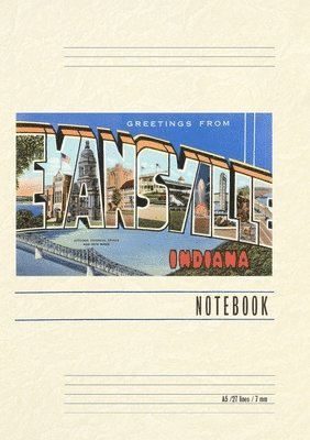 Vintage Lined Notebook Greetings from Evansville 1