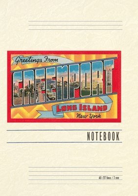 Vintage Lined Notebook Greetings from Greenport, Long Island, New York 1