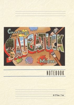 Vintage Lined Notebook Greetings from Saugatuck 1