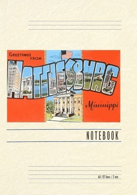 Vintage Lined Notebook Greetings from Hattiesburg, Häftad