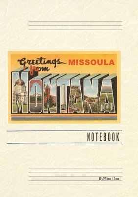 Vintage Lined Notebook Greetings from Missoula, Montana 1