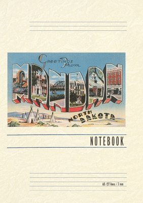 Vintage Lined Notebook Greetings from Mandan, North Dakota 1