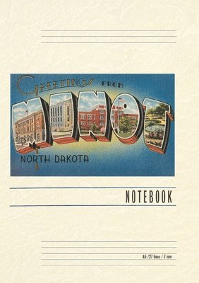 Vintage Lined Notebook Greetings from Minot, North Dakota 1