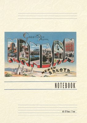 Vintage Lined Notebook Greetings from Mandan, North Dakota 1