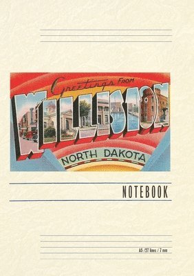 Vintage Lined Notebook Greetings from Williston, North Dakota 1