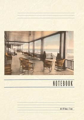 Vintage Lined Notebook Greetings from Brigantine, New Jersey, Veranda 1