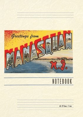 Vintage Lined Notebook Greetings from Manasquan, New Jersey 1