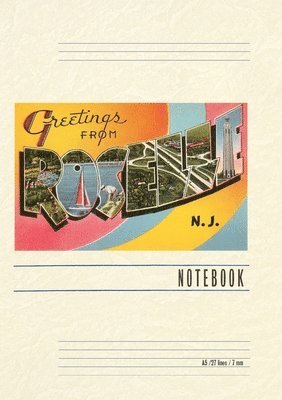 Vintage Lined Notebook Greetings from Roselle, New Jersey 1