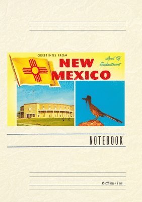 bokomslag Vintage Lined Notebook Greetings from New Mexico, Roadrunner and Roundhouse