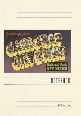 Vintage Lined Notebook Greetings from Carlsbad Caverns, New Mexico 1