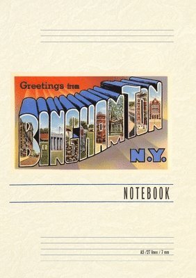 Vintage Lined Notebook Greetings from Binghamton, New York 1