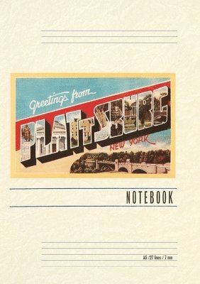 Vintage Lined Notebook Greetings from Plattsburg, New York 1