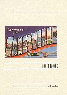 Vintage Lined Notebook Greetings from Zanesville 1