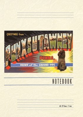 Vintage Lined Notebook Greetings from Punxsutawney, Pennsylvania 1