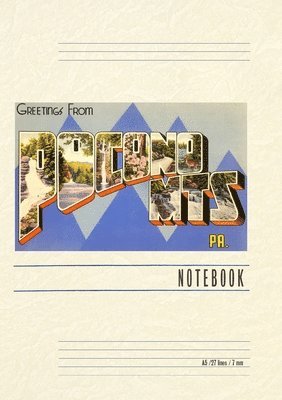 Vintage Lined Notebook Greetings from Pocono Mountains, Pennsylvania 1