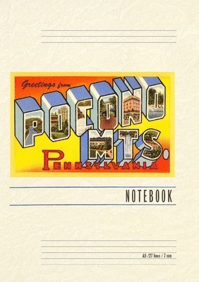 Vintage Lined Notebook Greetings from Pocono Mountains, Pennsylvania 1