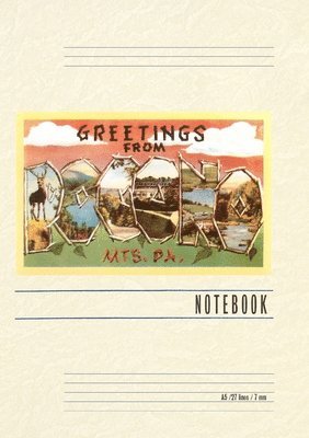 Vintage Lined Notebook Greetings from Pocono Mountains, Pennsylvania 1