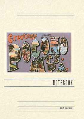 Vintage Lined Notebook Greetings from Pocono Mountains, Pennsylvania 1