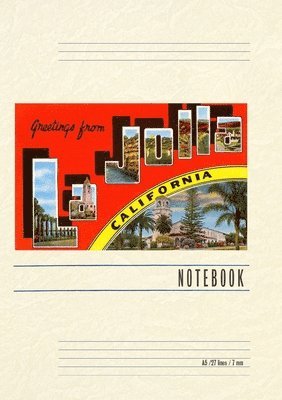 Vintage Lined Notebook Greetings from La Jolla, California, Häftad