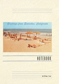 bokomslag Vintage Lined Notebook Beach Scene, Greetings from Encinitas, California