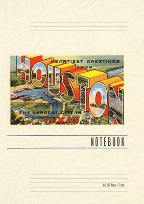 Vintage Lined Notebook Heartiest Greetings from Houston, Texas 1