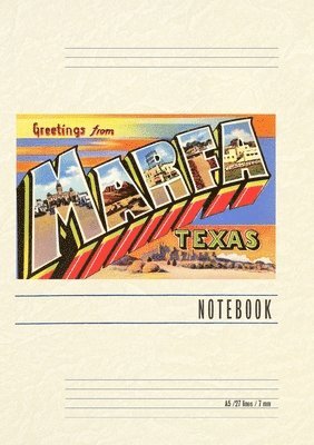 Vintage Lined Notebook Greetings from Marfa, Texas 1