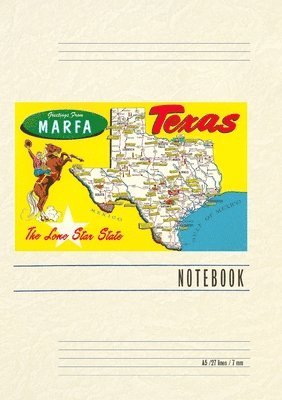 bokomslag Vintage Lined Notebook Greetings from Marfa, Texas