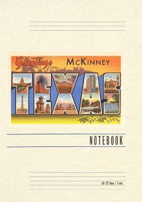 Vintage Lined Notebook Greetings from McKinney, Texas 1