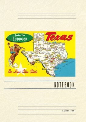 bokomslag Vintage Lined Notebook Greetings from Lubbock, Texas, Map