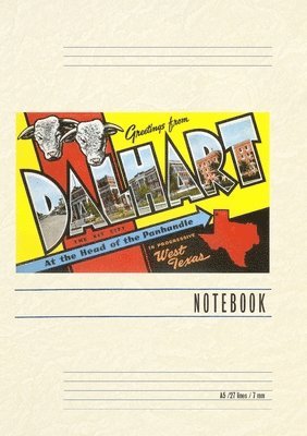 Vintage Lined Notebook Greetings from Dalhart, Texas 1