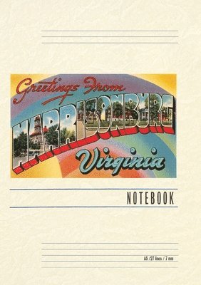 Vintage Lined Notebook Greetings from Harrisonburg 1