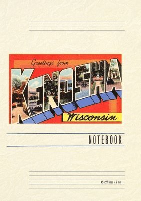 Vintage Lined Notebook Greetings from Kenosha, Wisconsin 1