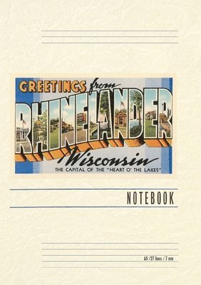 bokomslag Vintage Lined Notebook Greetings from Rhinelander, Wisconsin