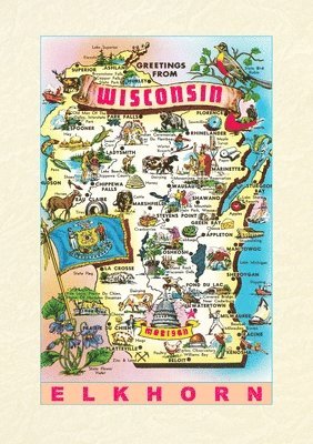 Vintage Lined Notebook Greetings from Wisconsin, Elkhorn 1