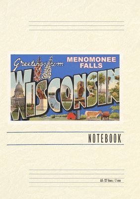 Vintage Lined Notebook Greetings from Menomonee Falls 1