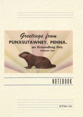 bokomslag Vintage Lined Notebook Groundhog, Greetings from Punxsutawney, Pennsylvania