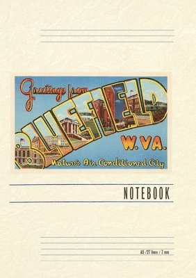 Vintage Lined Notebook Greetings from Bluefield, West Virginia 1