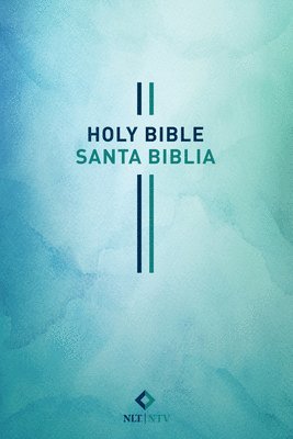 Bilingual Bible / Biblia Bilingüe Nlt/Ntv (Softcover, Blue Watercolor) 1