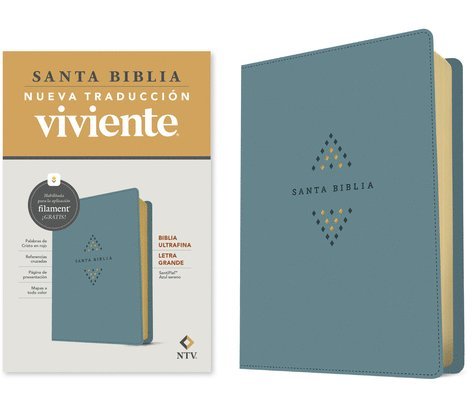 Biblia ultrafina NTV, letra grande con Filament (SentiPiel, Azul sereno, Letra Roja) 1