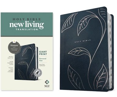 bokomslag NLT Personal Size Giant Print Bible, Filament Enabled (Leatherlike, Navy Vines, Indexed, Red Letter)