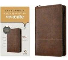 Nueva Traducción Viviente - Biblia Ultrafina Ntv de Zíper, Con Filament (Sentipiel, Café Rústico, Letra Roja), Inbunden