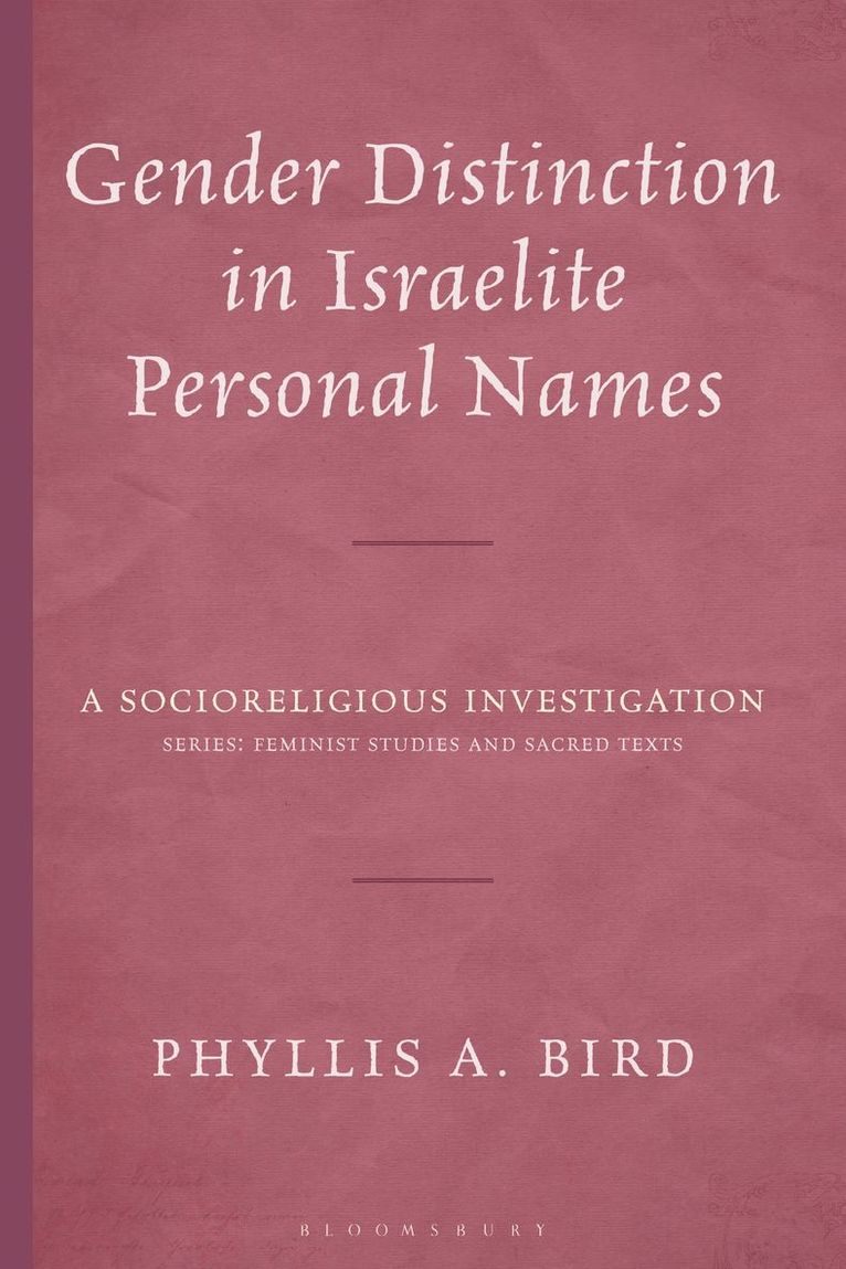 Gender Distinction in Israelite Personal Names
