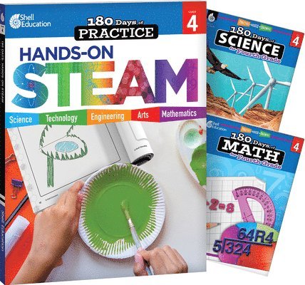 Multiple Authors, Cheryl Lane - 180 Days(tm) Steam, Science, & Math Grade 4: 3-Book Set: Practice, Assess, Diagnose, Häftad