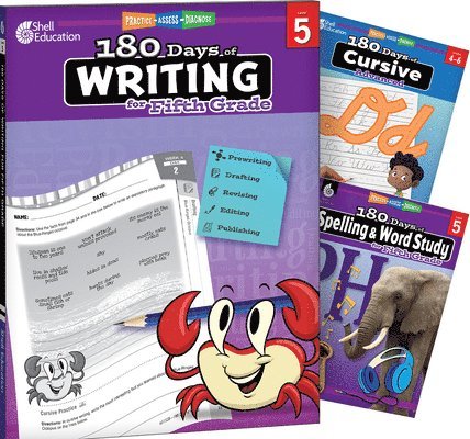 Multiple Authors, Shireen Pesez Rhoades - 180 Days(tm) Writing, Spelling, & Cursive Grade 5: 3-Book Set: Practice, Assess, Diagnose, Häftad
