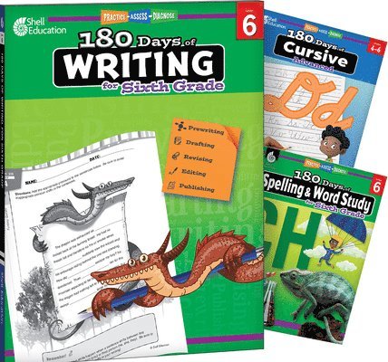 Multiple Authors, Shireen Pesez Rhoades - 180 Days(tm) Writing, Spelling, & Cursive Grade 6: 3-Book Set: Practice, Assess, Diagnose, Häftad
