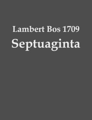 bokomslag Lambert Bos 1709 Septuaginta